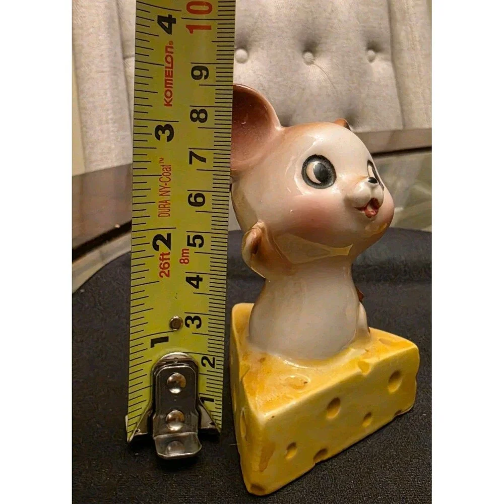 Vintage Mice Cheese Salt Pepper Shakers Japan Ceramic Hand Painted Cute